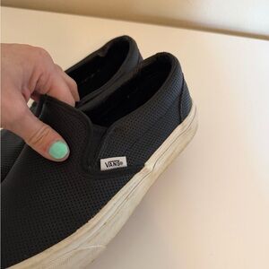 Vans Black Perforated Slip-On Sneakers